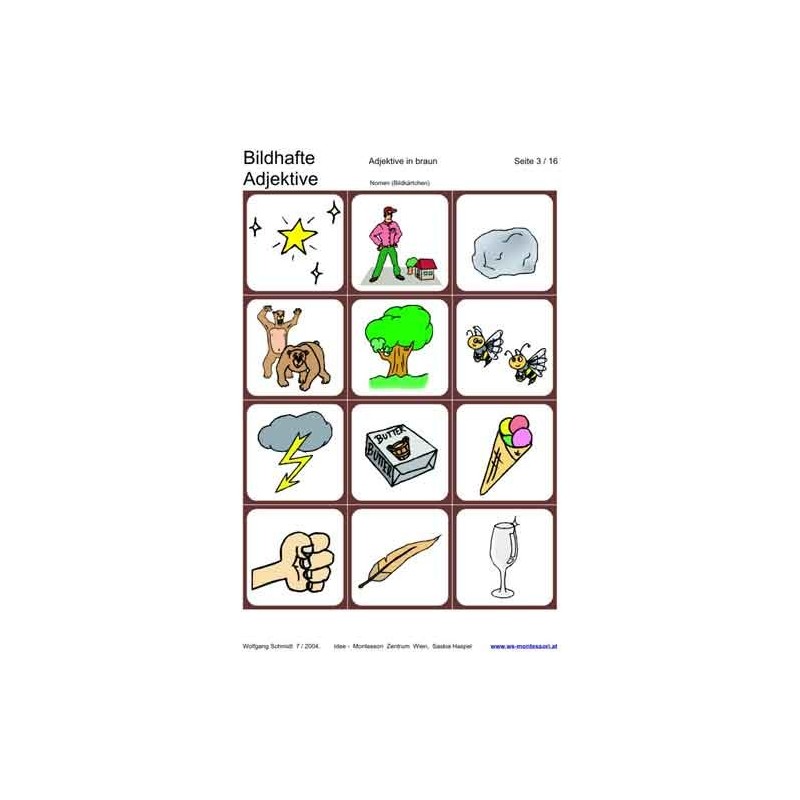 Pictorial adjectives, adj. Brown