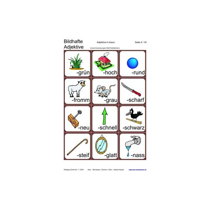 Pictorial adjectives, adj. Brown