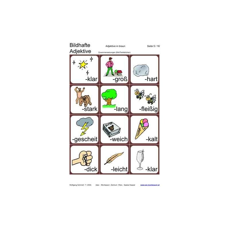 Pictorial adjectives, adj. Brown