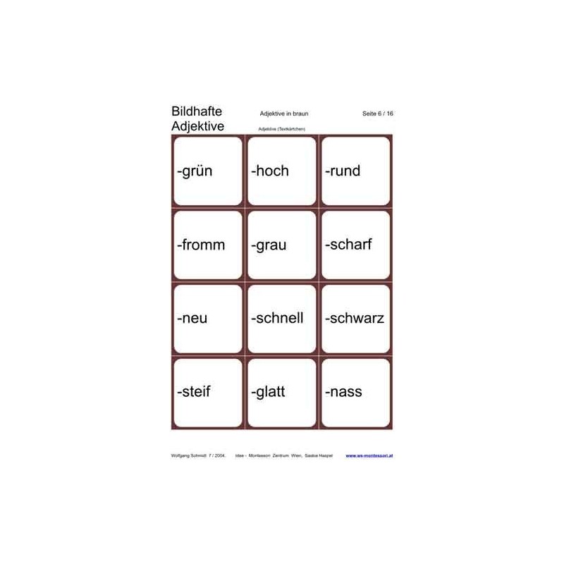 Pictorial adjectives, adj. Brown