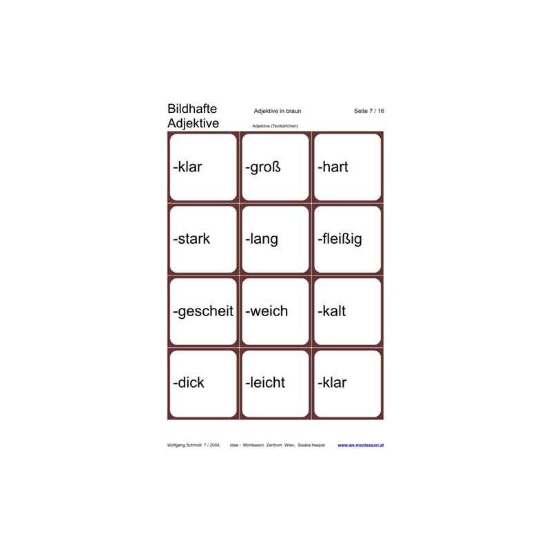 Pictorial adjectives, adj. Brown