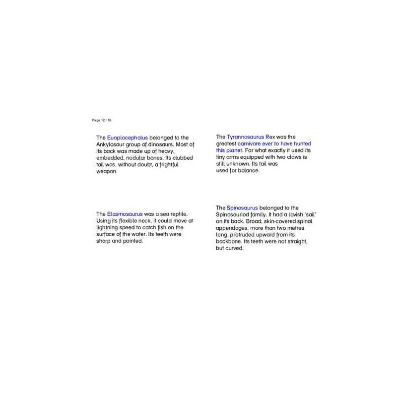 Dinosaurs (Dieser Artikel ist auch in deutsch erhältlich)