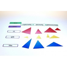 Triangle game, adjectives blue