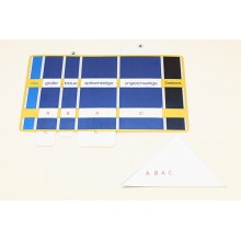 Triangle game, adjectives blue