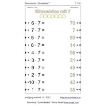 Multiplication tables - rubber tensioning board