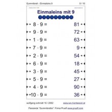 Multiplication tables - rubber tensioning board