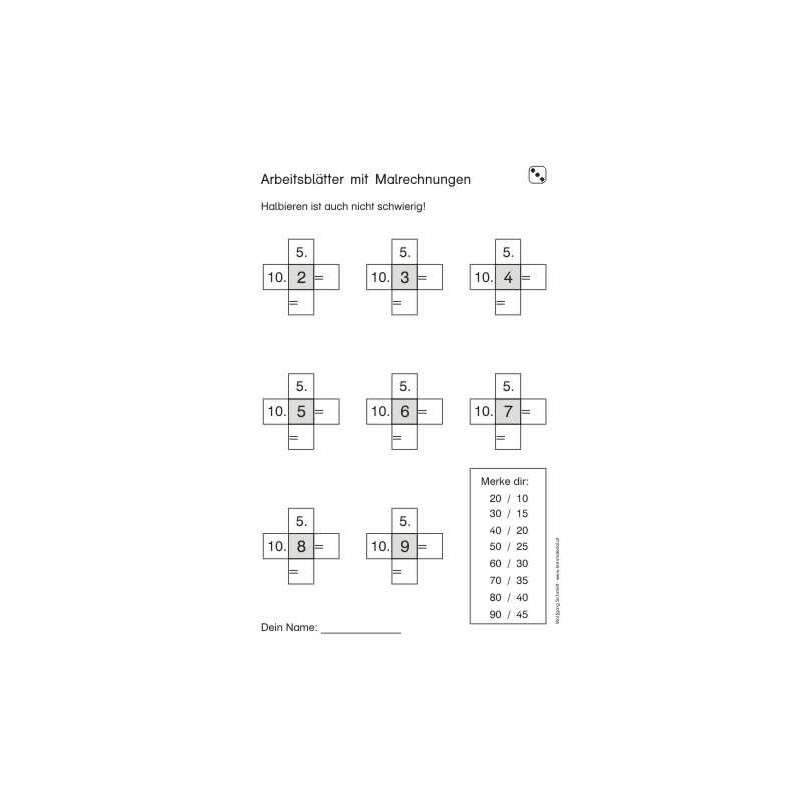 Multiplication tables - in brief