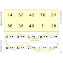 Multiplication tables - laying cards