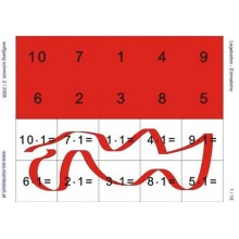 Multiplication tables - laying cards
