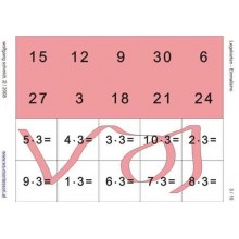 Multiplication tables - laying cards