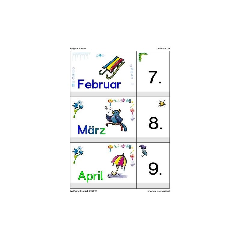 Endless calendar