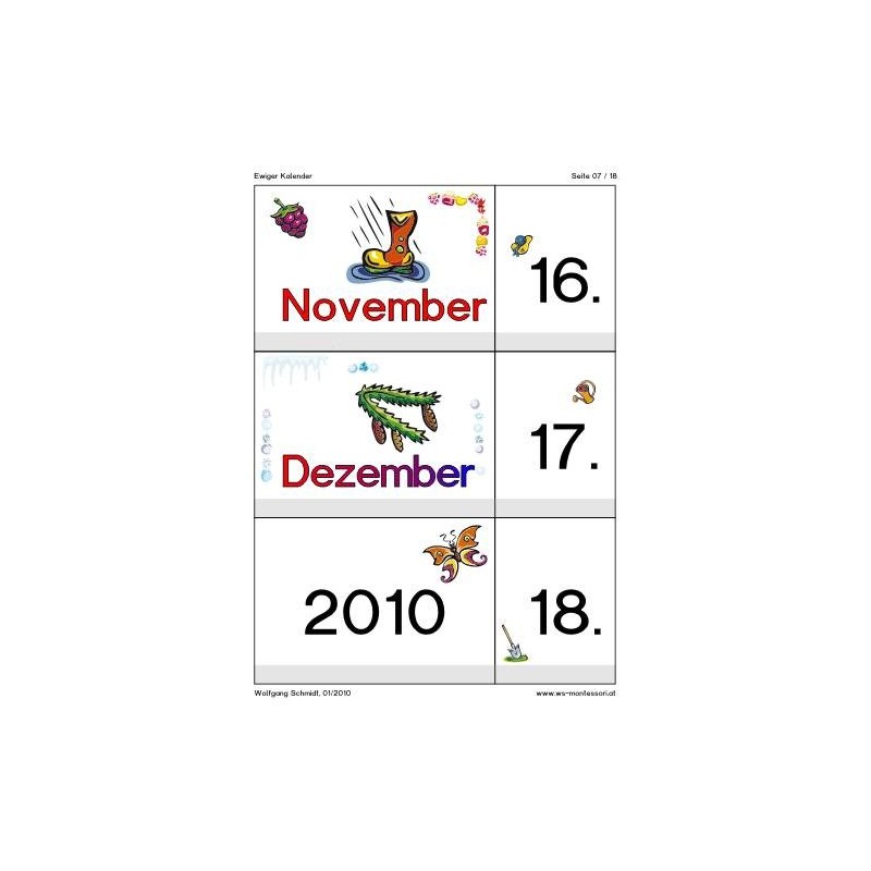 Endless calendar