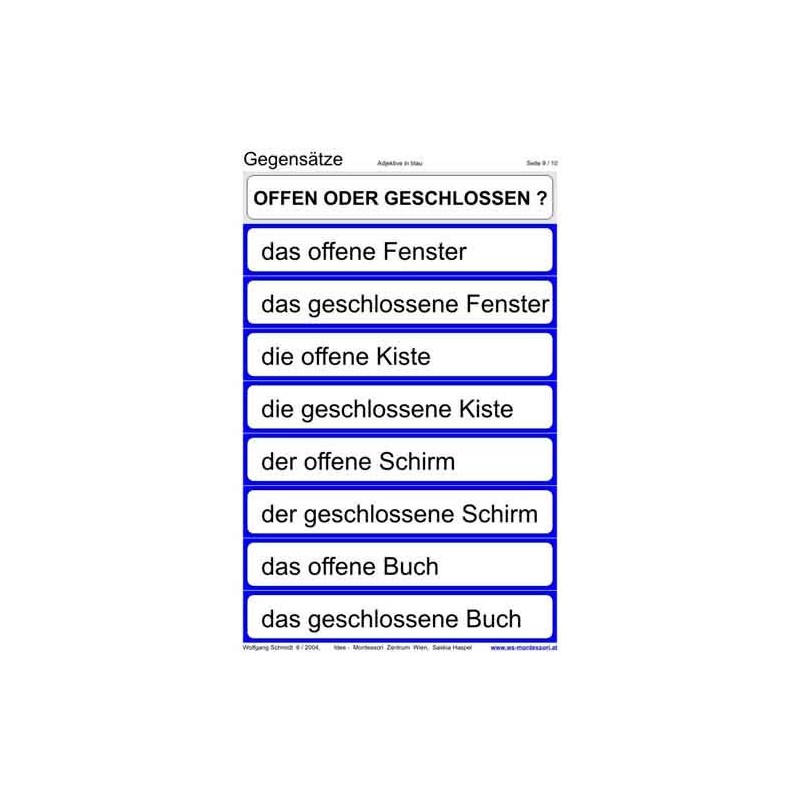 Opposites, adj. Blue