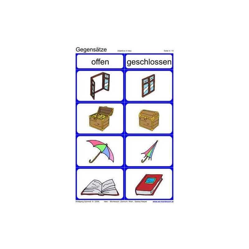 Opposites, adj. Blue