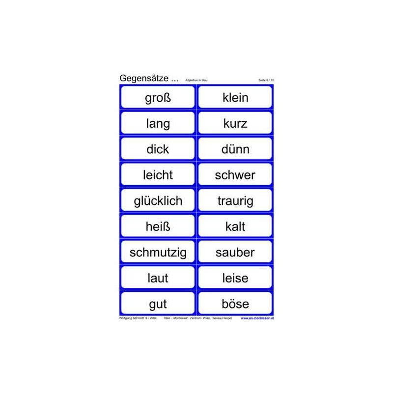 Opposites, adj. Blue