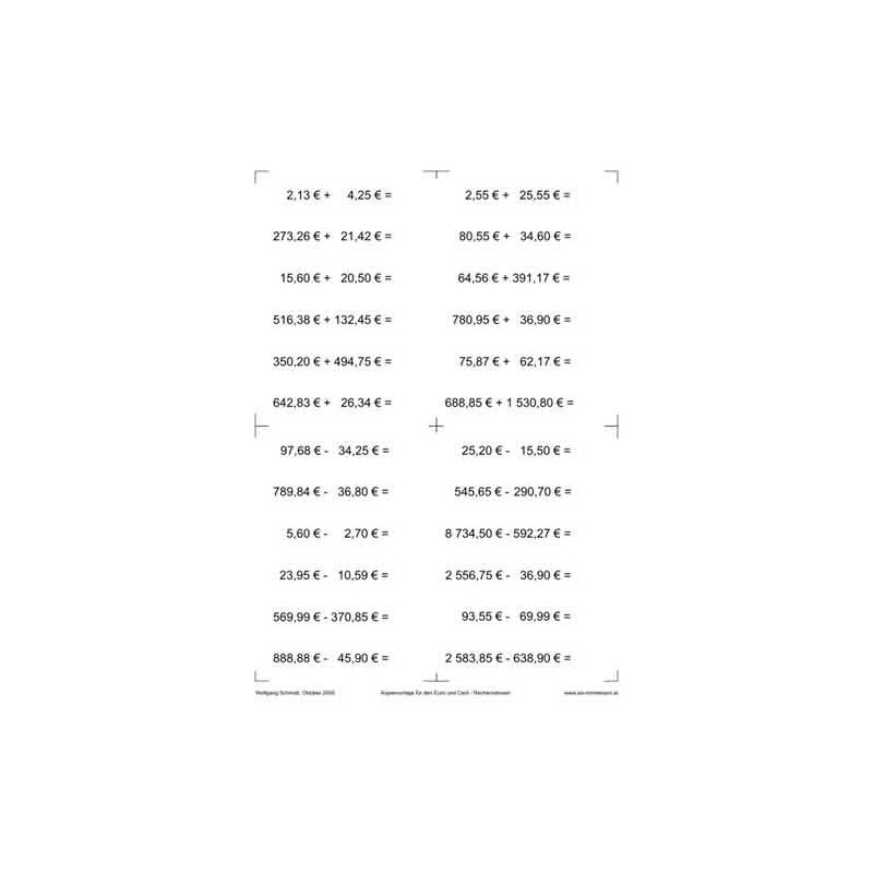 EURO calculation file