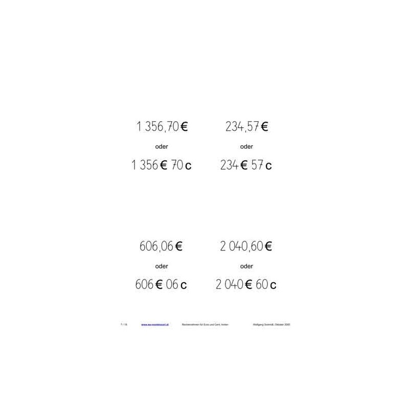 EURO calculation file