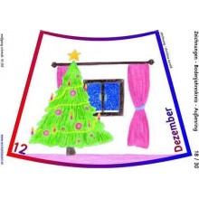 Annual circle for floor with drawings 105cm