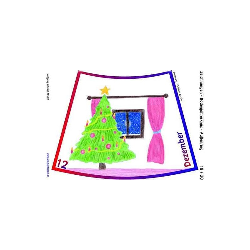 Annual circle for floor with drawings 105cm