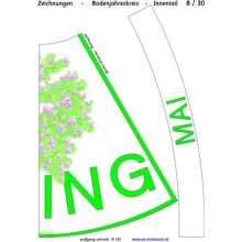 Annual circle for floor with drawings 105cm