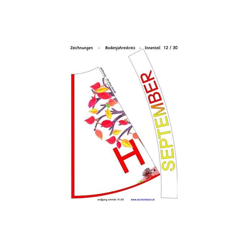 Jahreskreis für Boden mit Zeichnungen 105cm 