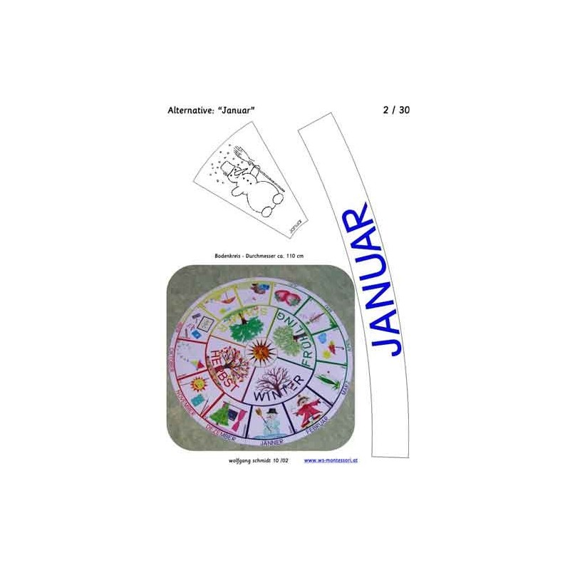 Annual circle for floor with drawings 105cm