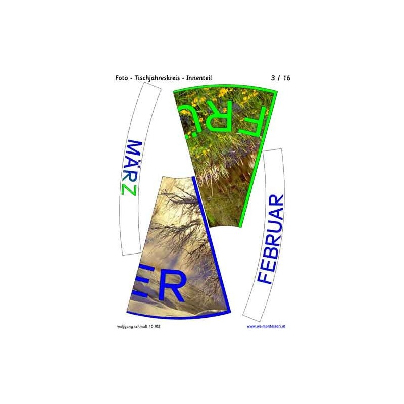 Annual circle for table with photos 75cm