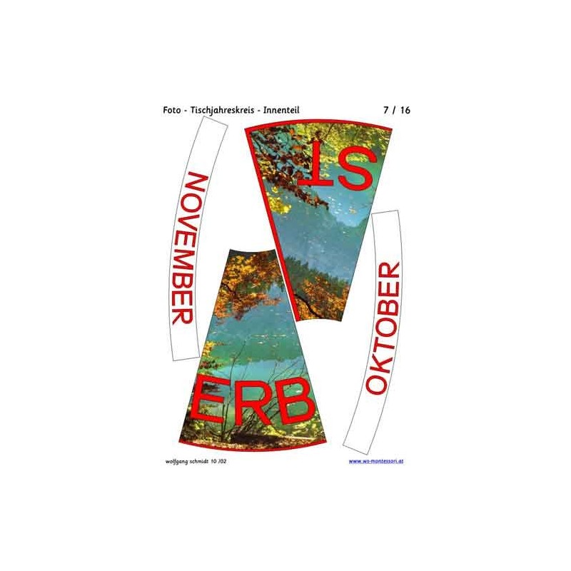 Annual circle for table with photos 75cm