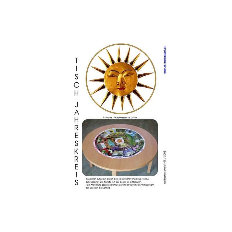 Annual circle for table with photos 75cm