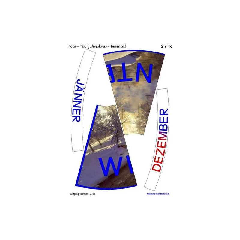 Jahreskreis für Tisch mit Fotos 75cm