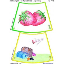 Ročný kruh na stôl s kresbami 75cm