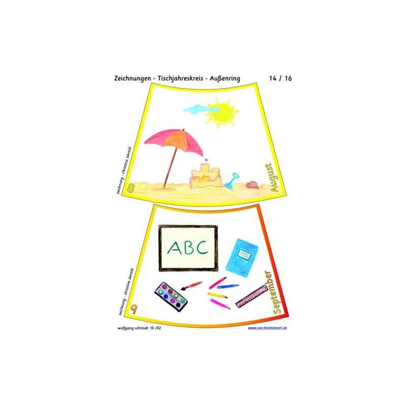 Jahreskreis für Tisch mit Zeichnungen 75cm 