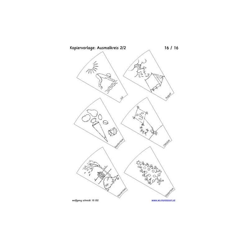 Annual circle for table with drawings 75cm