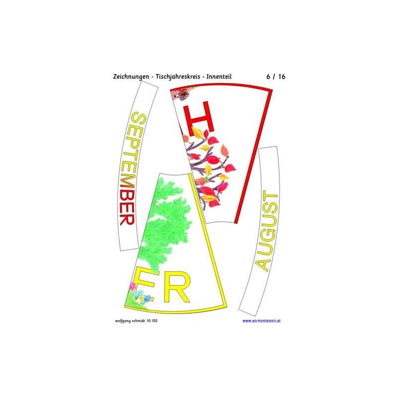 Ročný kruh na stôl s kresbami 75cm