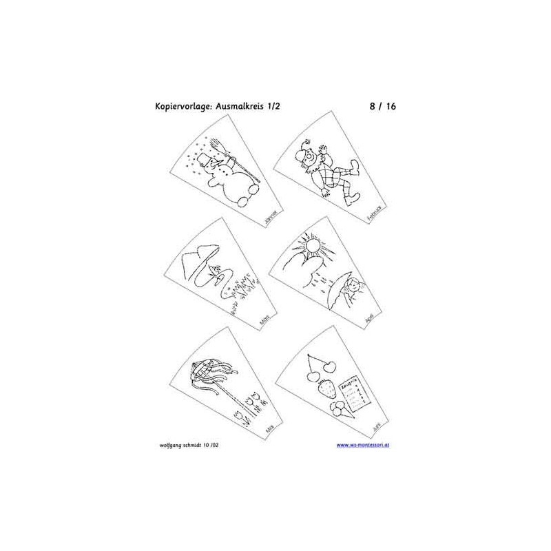Annual circle for table with drawings 75cm
