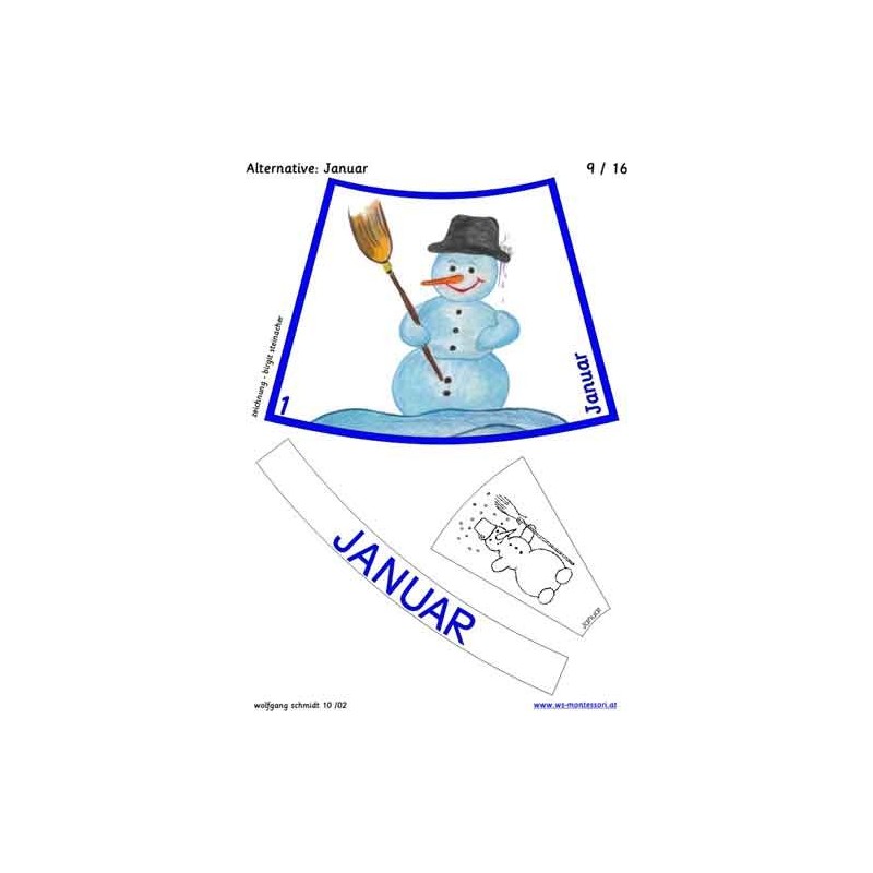 Annual circle for table with drawings 75cm