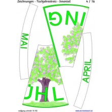 Ročný kruh na stôl s kresbami 75cm