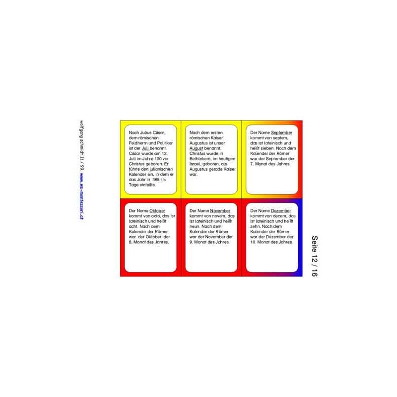 Materiál kalendára