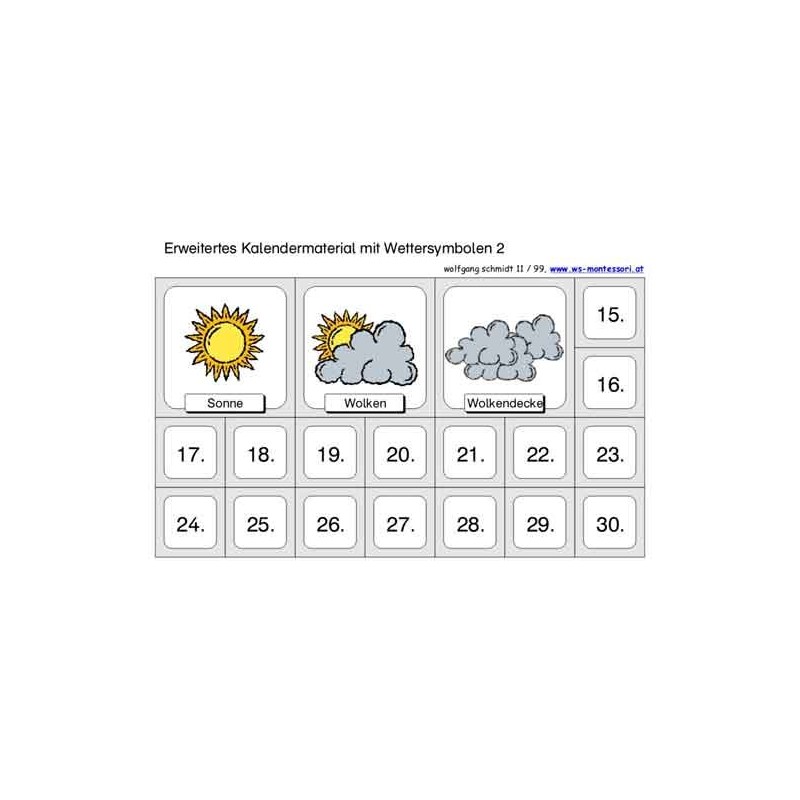 Materiál kalendára