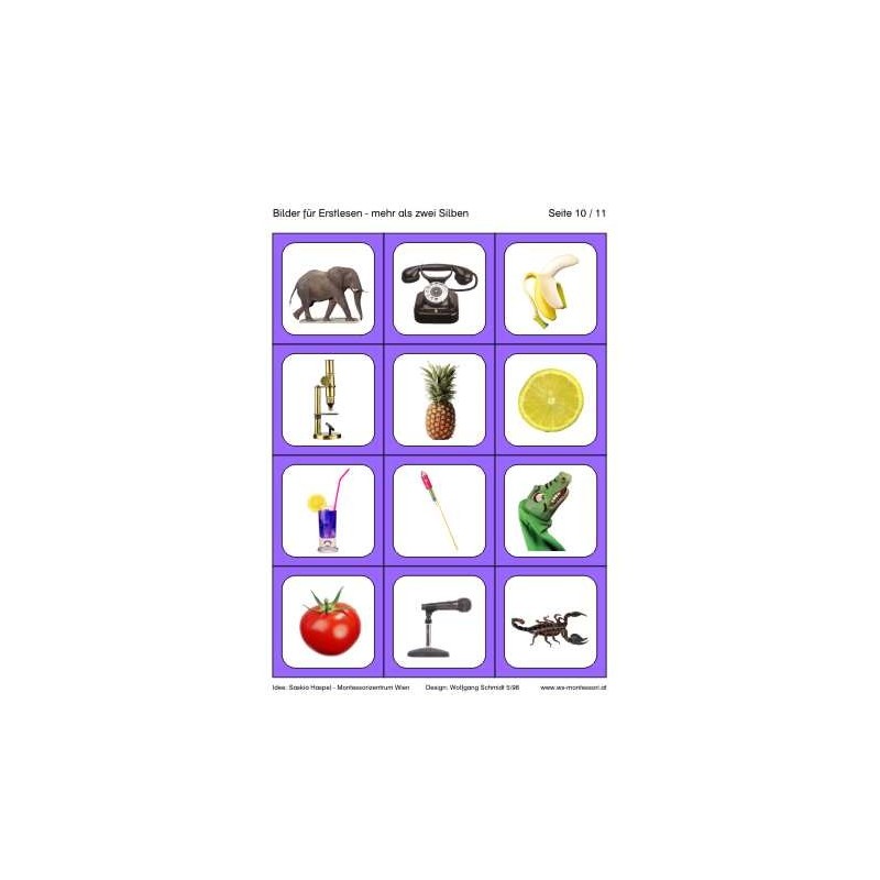 Lesematerial: Lautgetreues Lesen: nur Bilder Lesematerial: Lautgetreues Lesen: nur Bilder