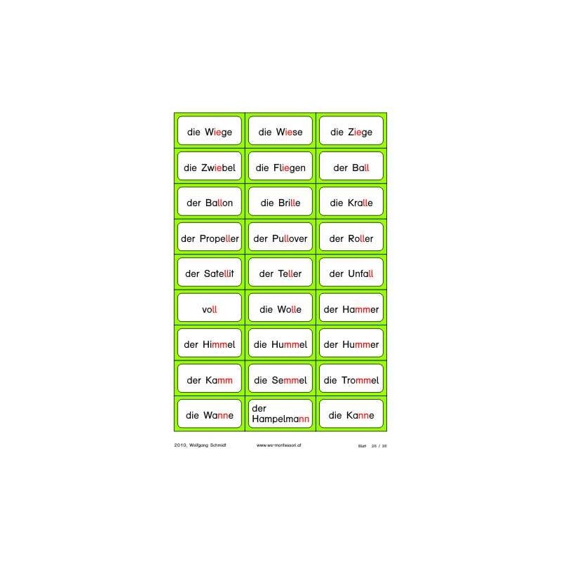 Reading material: phonograms