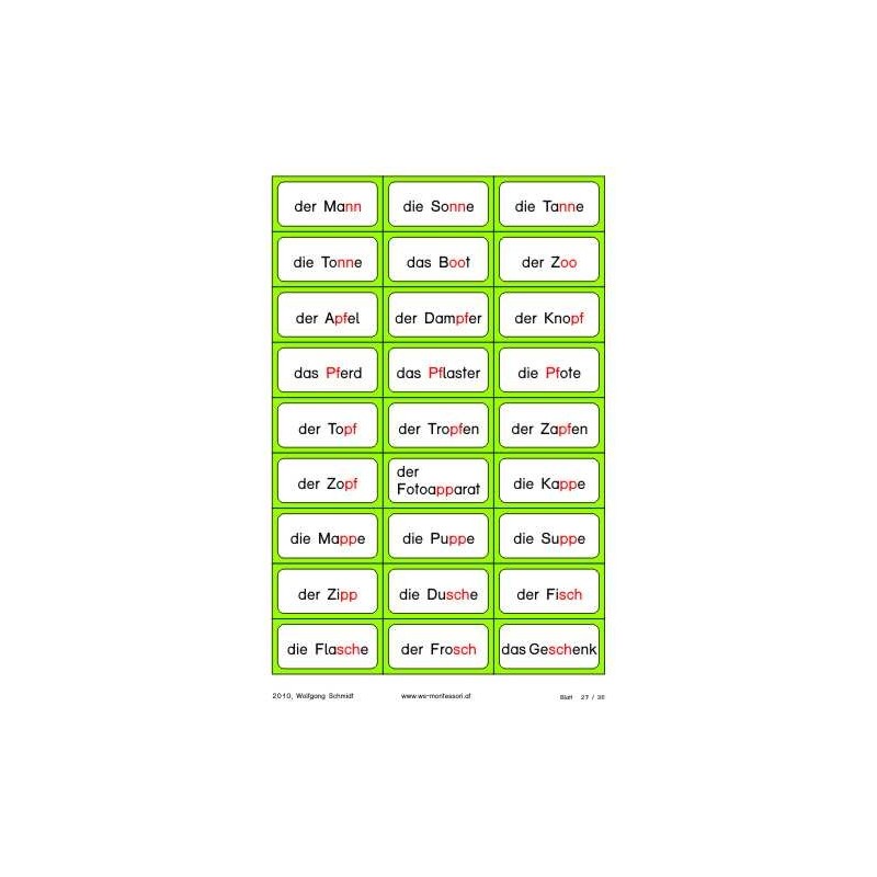 Reading material: phonograms