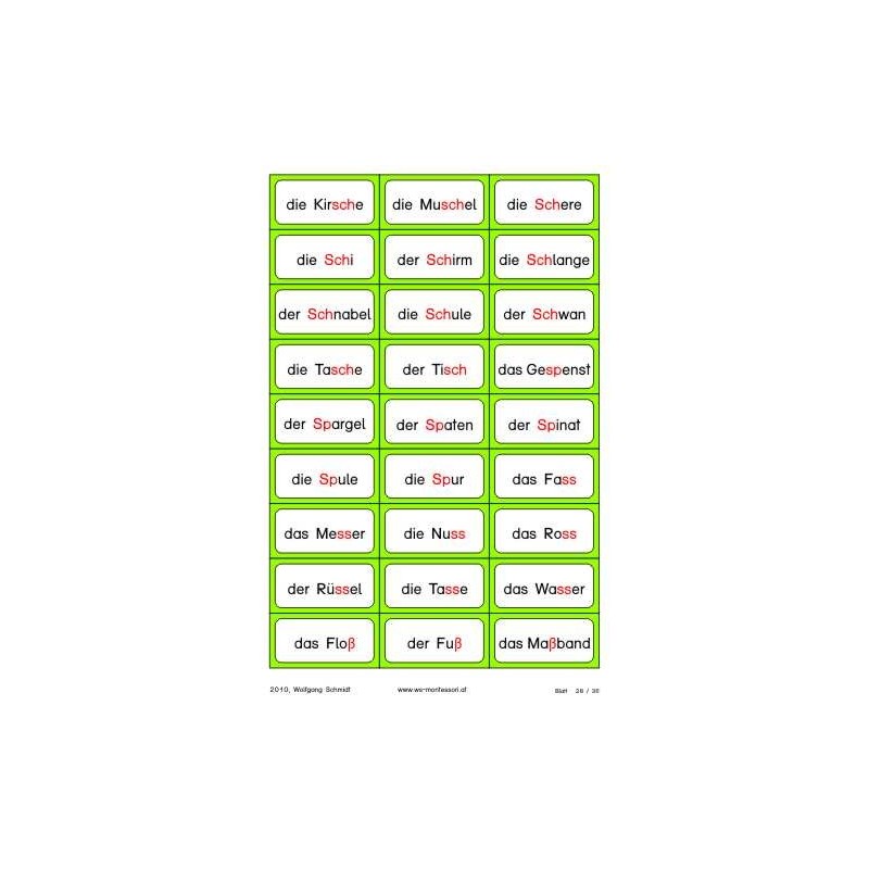 Reading material: phonograms