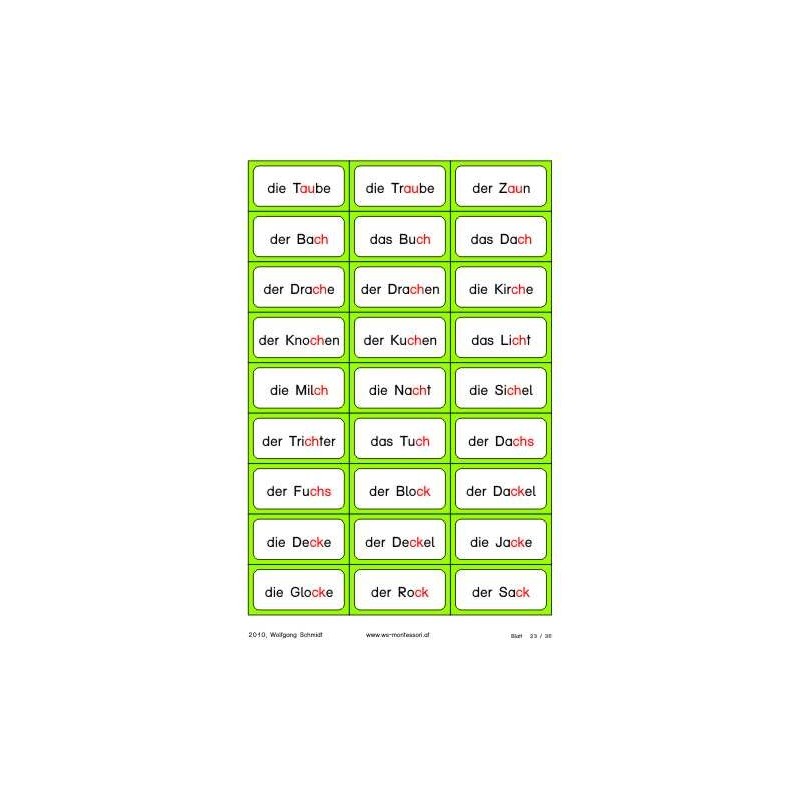 Reading material: phonograms