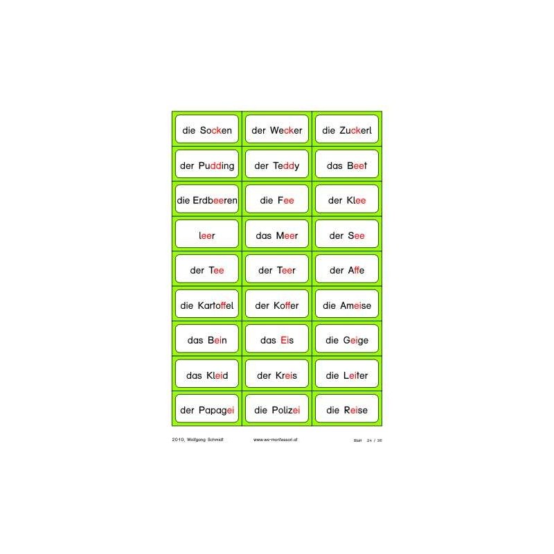 Reading material: phonograms