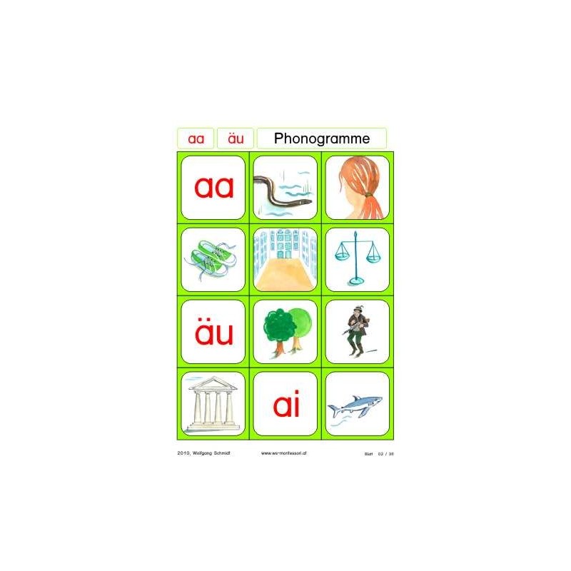 Reading material: phonograms