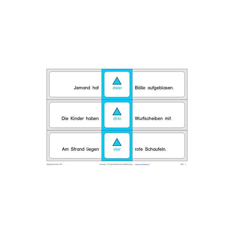 Numeralien: Am Strand, Adj. blau