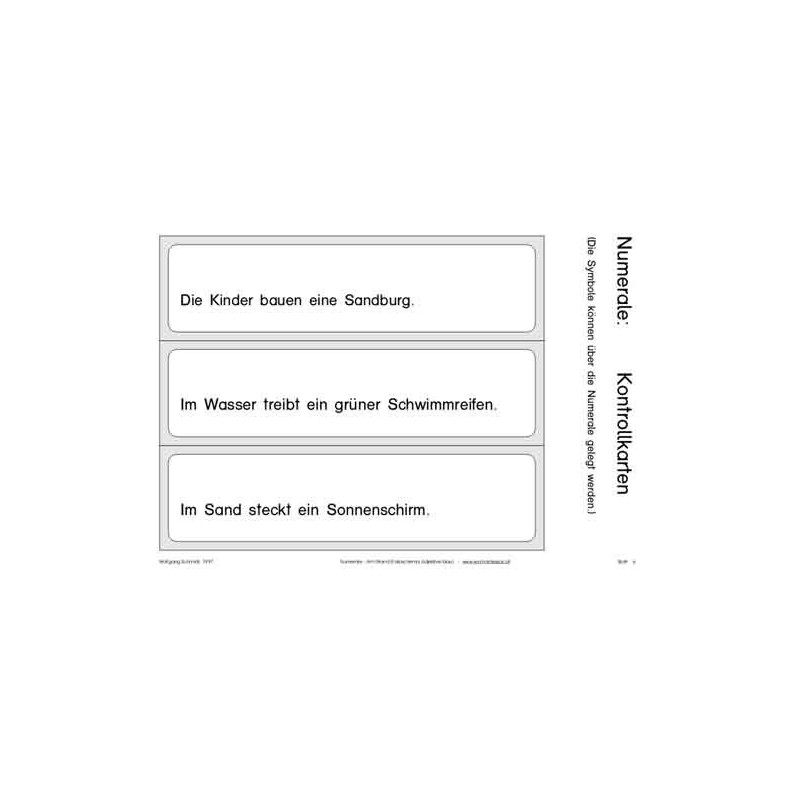 Numeralien: Am Strand, Adj. blau