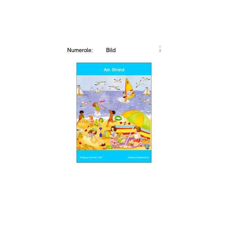 Numeralien: Am Strand, Adj. blau