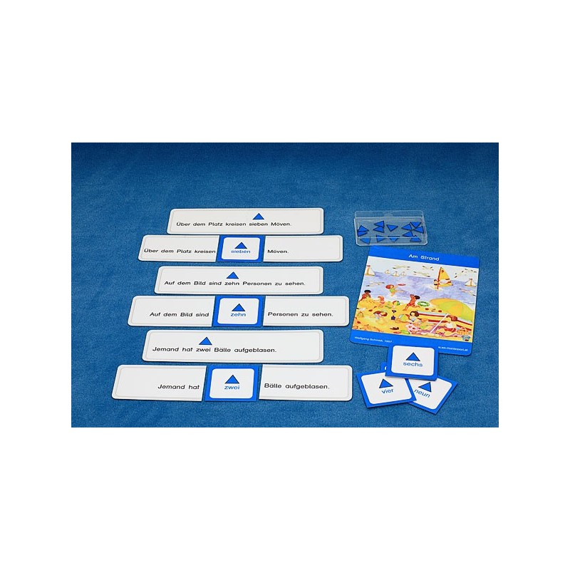 Numeral: On the beach, adj. Blue